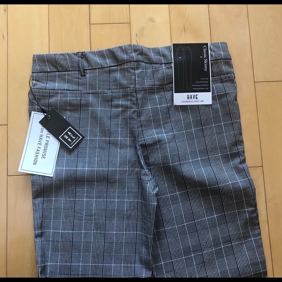 🌿TREND : Plaid stretch pants-hound tooth pattern - Picture 7 of 8
